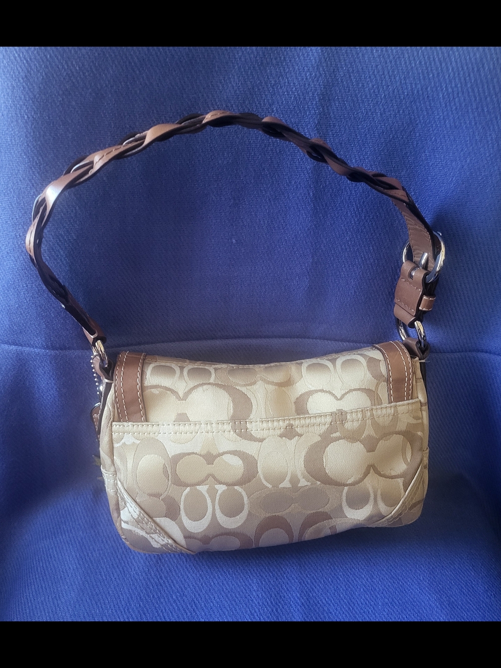 Coach Signature Canvas Brown Shoulder Bag with Matching Wallet - Picture 4 of 16
